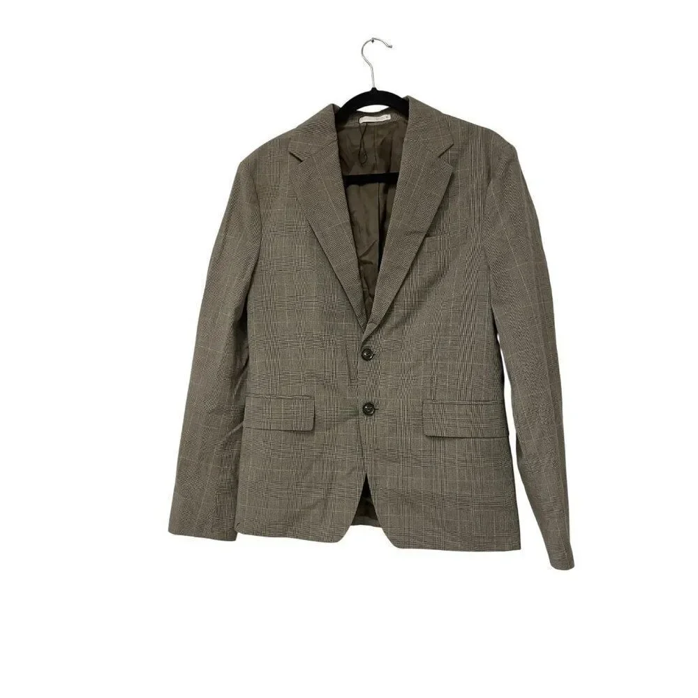 Zara Mens Blazer Suit EU 46 US 36 Brown Jacket Brown Plaid 4501/904 NWOT